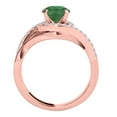 thumbnail image 4 of Mauli Jewels Engagement Rings for Women 1.15 Carat Created Emerald and Diamond Engagement Ring Crafted 4 Prong 14k Solid Rose Gold, 4 of 6