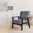 thumbnail image 2 of Designart "Nordic Blue Floral Minimalism" Blue Floral Upholstered Accent Chair - Cottage Arm Chair For Living Room, 2 of 5