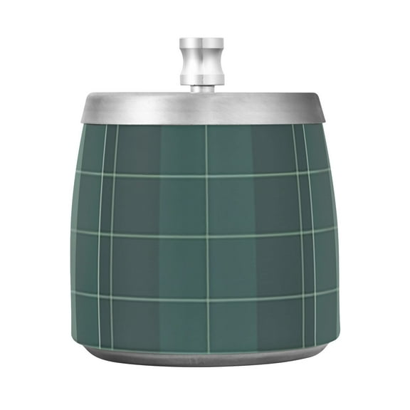 Grid Stripe Ashtray with Lid Smell Proof Cigarette Ashtray Stainless Steel Smokeless Ash Holder for Indoor Outdoor