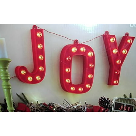 Holiday Living 12 Inch Tall Lighted Christmas JOY Sign - Walmart.com