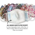 thumbnail image 4 of Hope Love Shine Adjustable Floral Pattern Cotton Face Mask with Filter Pocket, Assorted, 5 Count, 4 of 8