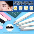 thumbnail image 3 of Glarks 12 Pcs Pinces à Sourcils Blanches en Acier Inoxydable, Pinces Inclinées Professionnelles pour Hommes et Femmes, 3 of 7
