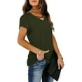 thumbnail image 7 of Uaswgudfs ​Women's Flared Sleeve V-Neck Blouse​ - Crossover Detail & Breathable Short Sleeve for Trendy Summer Outfits, 7 of 7