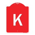 thumbnail image 1 of SignMission A-DES-RW-1824-22944 18 x 24 Po Signe de la Série Designer - Signe avec la Lettre K & 44; Rouge & Blanc, 1 of 1