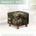 thumbnail image 3 of SCRAWLGOD Camo Forest Maple Leaf Print Square Ottoman Covers, Removable Ottoman Slipcover, Square Footstool Protector Covers Stretch Stool Cover Rectangular with Elastic Bottom, 3 of 7
