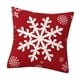 thumbnail image 2 of Funda de cojín navideña Decoración navideña Multiusos 45x45cm Funda de almohada Copo de nieve rojo, 2 of 9