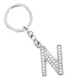 thumbnail image 4 of Simple Stylish Letter Key Chain Metal Rhinestones Key Ring Alphabet Keychain Bag Pendant Charm Birthday Gift (Letter N), 4 of 8