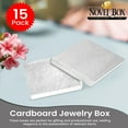 thumbnail image 3 of Novel Box 15 Pack White Cardboard Cotton Filled Jewelry Gift Boxes 3.5x3.5x0.87 Inches with Lids, 3 of 8