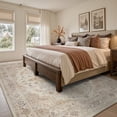 thumbnail image 3 of FEELHOME 5'x7' Area Rug Machine Washable Soft Vintage Distressed Non Slip Carpet for Living Room Bedroom Dining Room Taupe, 3 of 7