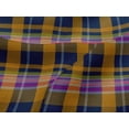 thumbnail image 4 of oneOone Viscose Jersey Navy Blue Fabric Madras Check Sewing Craft Projects Fabric Prints By Yard 60 Inches Wide, 4 of 5