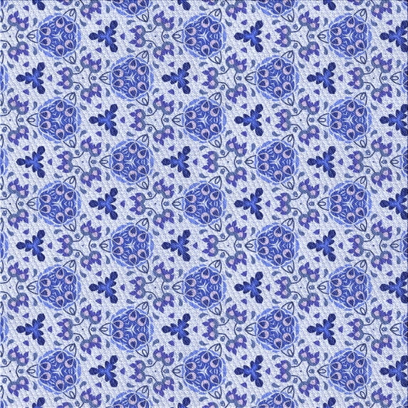 Ahgly Company Indoor Square Patterned Royal Blue Area Rugs, 7' Square