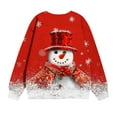 thumbnail image 7 of Lorytime Christmas Kids Sweatshirt Boys Unisex Snowman Shirt Crew Neck Long Sleeve Pullover Drop Shoulder Cute Tops Red, 7 of 7