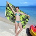 thumbnail image 7 of Dreamtimes Green Black Camo Beach Towel Quick Dry Absorbent Bath Towels Sandproof Lightweight Towel for Gym Yoga Sports Swimming 31x71in, 7 of 7