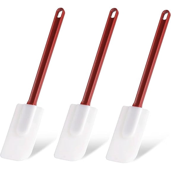 3 PCS Commercial Grade Heat Resistant Silicone Spatulas, 9.5-Inch Rubber Spatulas for Baking, Nonstick & BPA-Free - Multi-Functional High-Efficiency Design for Modern Kitchen Household