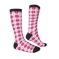 thumbnail image 4 of Lsque Plaid Heart Printed Crew Socks Men's Women's LightWeight Thin Casual Calf Socks ,Knee High Socks,Cotton Socks, 4 of 9