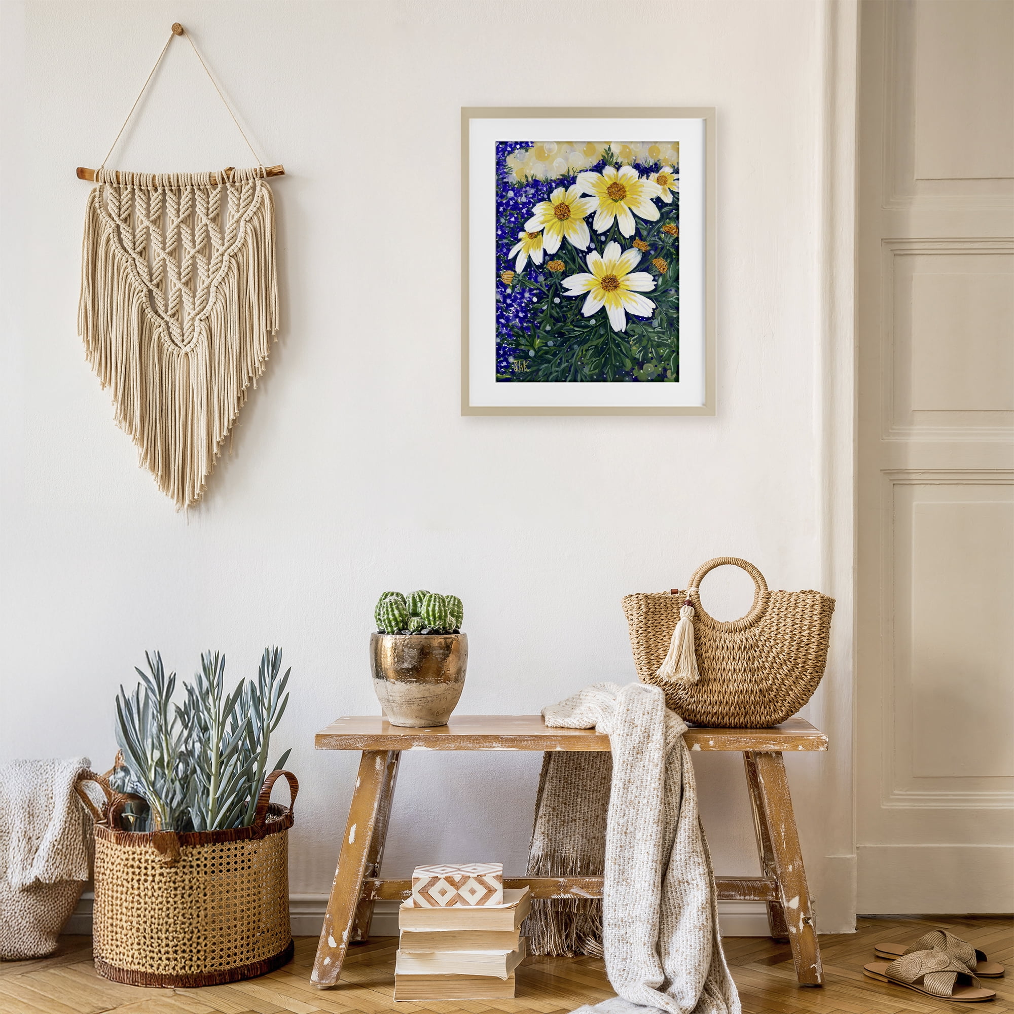 Stupell Industries Summer Garden Cosmos Birch Framed Print Under Glass, design by Sarah Waldron Kimball