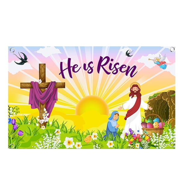 Fondo de fotografía de Pascua, decoración de Pascua, 180 cm x 110 cm, pancarta colgante Estilo B