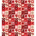 thumbnail image 3 of Red Queen Size Duvet Cover Set, Valentines Day Themed Frames Collection with Hearts Stars Love Lettering and Candy, Decorative 3 Piece Bedding Set with 2 Pillow Shams, Red Coral Beige, by Ambesonne, 3 of 3