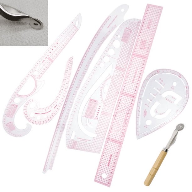Juego de reglas métricas de moda de plástico de 6 Stlye, reglas de clasificación con patrón de curva francesa, diseño de estilo, juego de herramientas de costura artesanal para ropa DIY Adepaton ZJWJ199