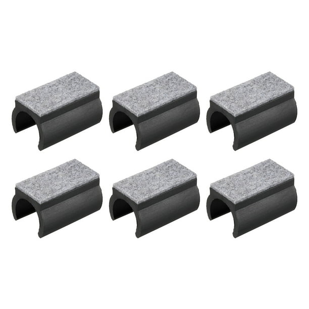6pcs Cubierta para Patas de Silla con Almohadilla de Fieltro, Protectores de Piso para Tubos de Silla en Forma de U, Ajuste para Patas Metálicas de 22 mm de Diámetro, Negro