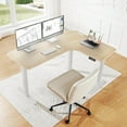 thumbnail image 3 of CHITOOMA 63″ Dual Motor L-Shaped Standing Desk, Built-in Power Outlets, Electric Height Adjustable , Large Power Strip Holder, Sit Stand Up Desk with 3 Preset Heights, Natural Wood, 3 of 7