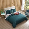 thumbnail image 4 of Bebejan Tropical Fusion 5 Piece Comforter Set, King, Teal, 100% Cotton Sateen, Reversible, All Season, Cozy Comfort, 4 of 7