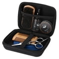 thumbnail image 1 of 7PCS Set Portable Men Beard Kit, Styling Shaping Cream Oil Brush Comb Scissor Mustache Hair Care, 1 of 8