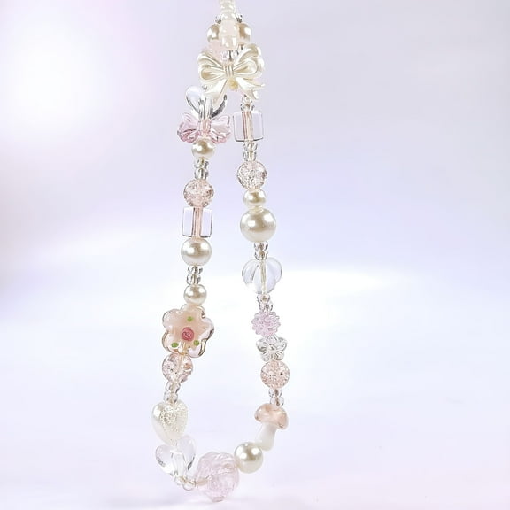 GASTROPOD Beaded Camera Wrist Strap Cute Pearl Digital Camera Charm Lanyard, Phone Wristlet Charms, Beaded Camera Chain for Phone, Bag, Keychain Accessories