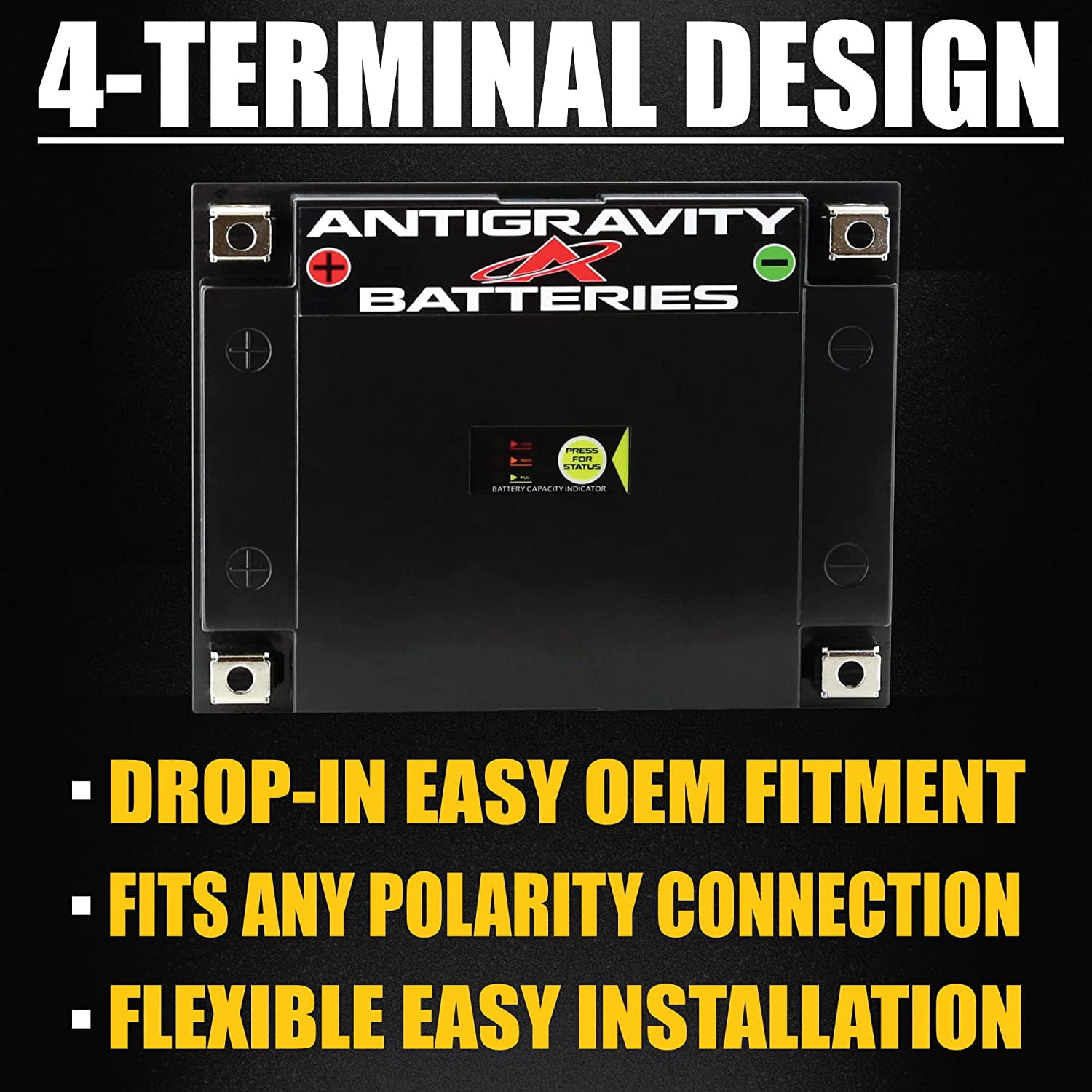 Antigravity ATX30-HD Lithium Motorcycle Battery, 970 CA, YTX30 Replacement