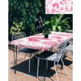 thumbnail image 3 of Botanical Pink Rectangle Tablecloth, Waterproof Elastic Fitted Table Covers for 4 Foot Tables, 24x50inch Decorative Tablecloths for Picnic, Indoor, Outdoor, Vintage Ferns Herbs Country Plant Leaf, 3 of 6