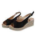 thumbnail image 2 of Viluyesy Womens Wedge Sandals, Fashion Dressy Peep Toe Slingback Ladies 2026 Platform Shoes Black US7, 2 of 9