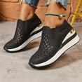 thumbnail image 4 of Mepaouo Women's Hidden Wedge Sneakers Hollow Breathable Slip on Platform Shoes Casual Ankle Booties, 4 of 8