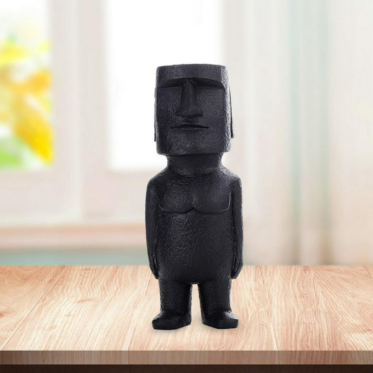 Easter Island Statue Ahu Ancient Monolith Decoration Accents Moai Head  Sculpture for Bedroom Living room and home Office Desktop Ornaments - 