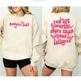 thumbnail image 2 of "You Are Worth More" Sweatshirt – Christian Faith & Butterfly Graphic Pullover, 2 of 6