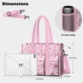 thumbnail image 5 of Teacher Tote Bag,Pioneer Flower Floral Print Pattern Teacher Utility Tote Bag,Large Work Tote Bags for Women with Multiple Pockets,Top Zipper Closure,13.8x10.6x6.7 Inch, 5 of 5