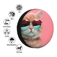thumbnail image 3 of Bingfone Cool Cat Pink Sunglasses Spare Tire Cover Weatherproof Universal Wheel Protectors for RV Camper Travel Trailer SUV Truck-16 inch, 3 of 8