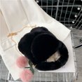 thumbnail image 2 of Bolso Bolsos cruzados de invierno Cadena de piel esponjosa de hombro pequeño con solapa para mujer (Negro), 2 of 7
