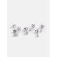 thumbnail image 3 of Free Assembly Women's Demi Fine Silver Plated Cubic Zirconia Stud Earring Set, 3-Pairs, 3 of 4