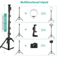 thumbnail image 4 of Arco de 8 pulgadas/20 CM + cardán + clip para teléfono móvil + trípode de 110 CM + control remoto bluetooth Xemadio WRMH-1128, 4 of 8