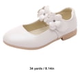 thumbnail image 4 of Qarigey Zapatos festivos para niñas, delicados y hermosos bordes suaves, correa ajustable, zapatos de flores blancas para niñas Calzado Blanco 34/20.7 cm, 4 of 6