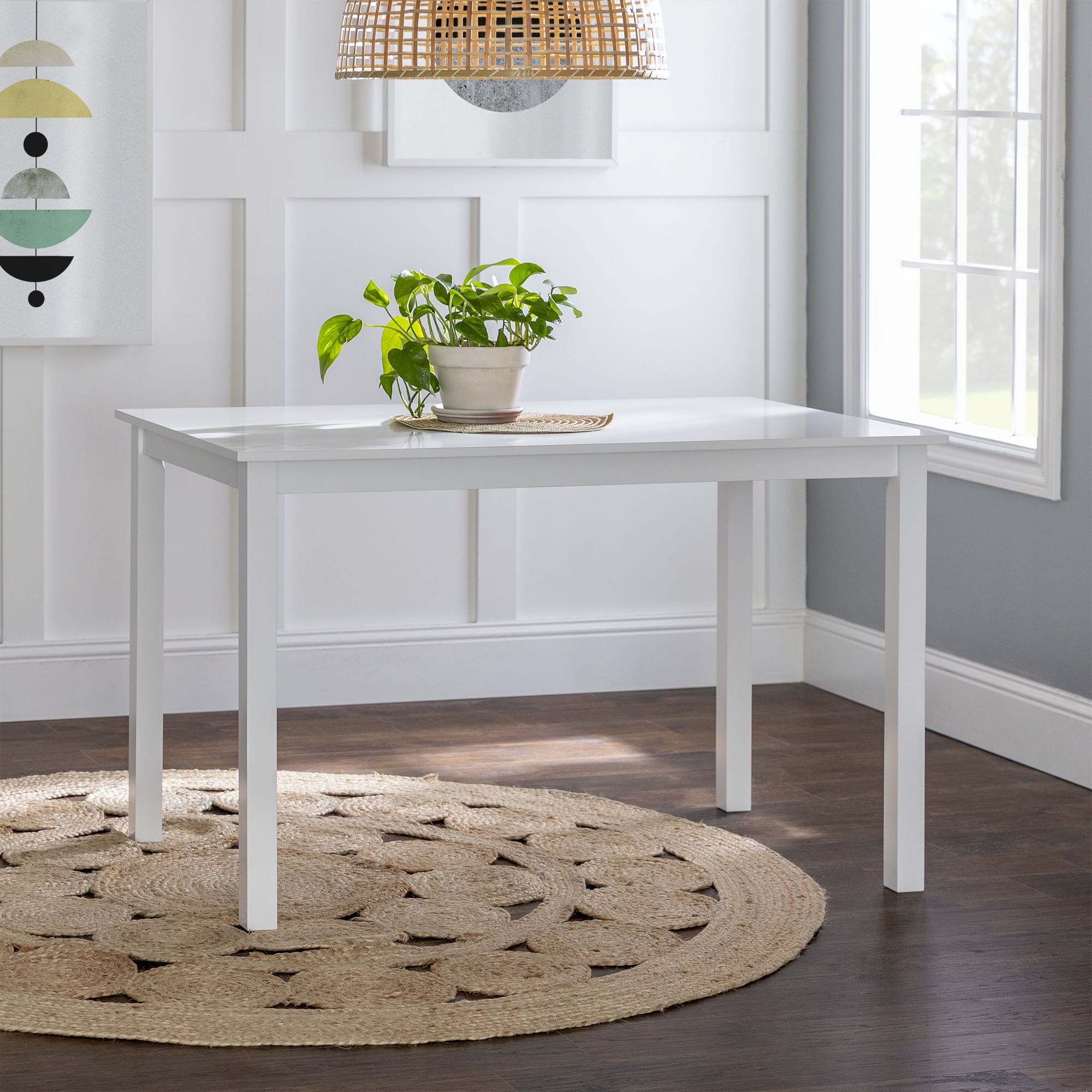 Walker Edison Modern 5-Piece Dining Set - White / Powder Blue