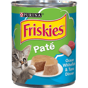 Friskies Pate Wet Cat Food, Ocean Whitefish & Tuna Dinner, 13 oz. Can