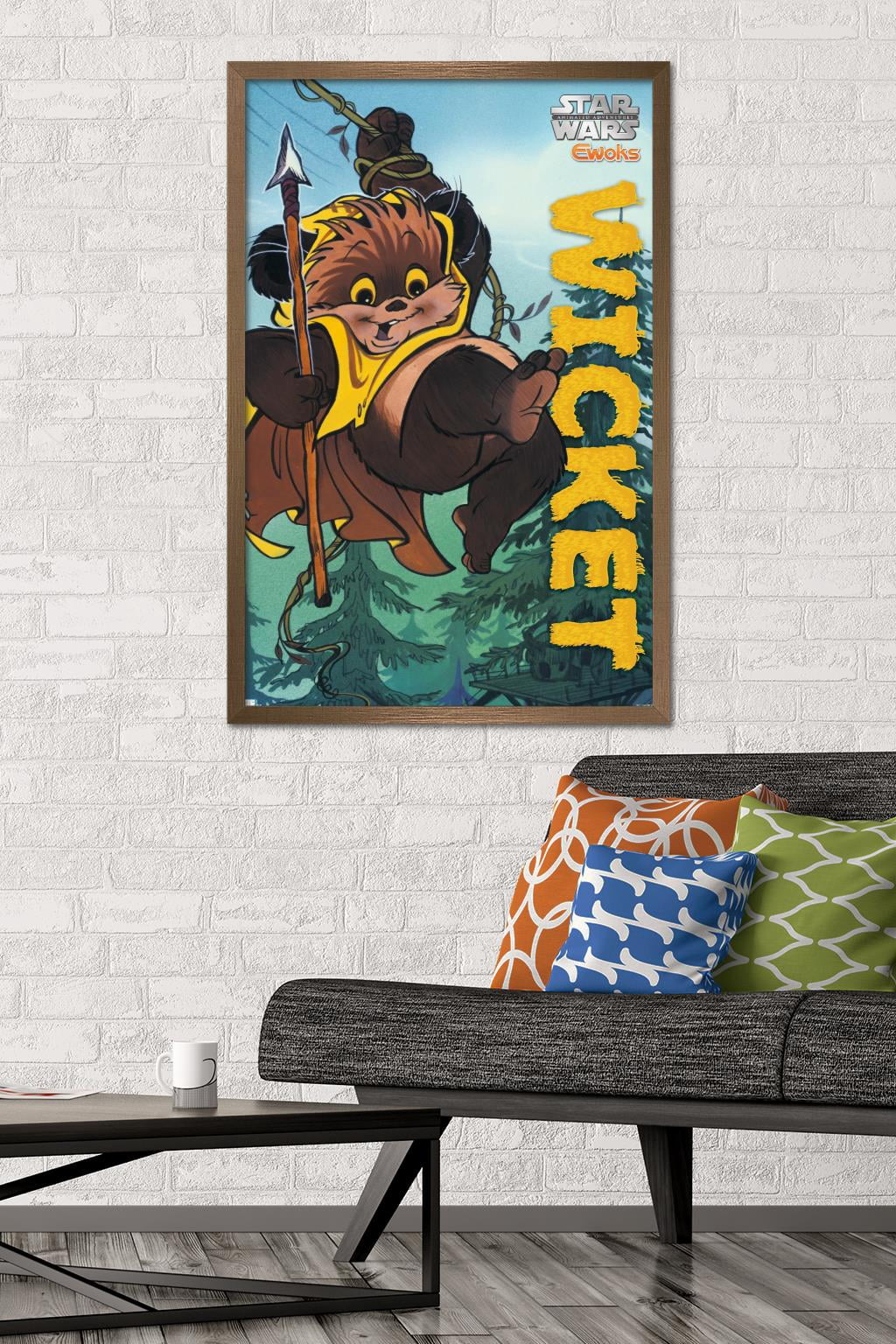 Star Wars: Ewoks - Wicket Wall Poster, 22.375" x 34", Framed