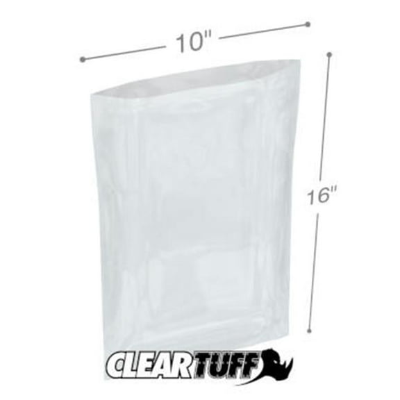 International Plastics PB11016 10 x 16 in. Clear Poly Bags, 0.00125 Gauge - Case of 1000