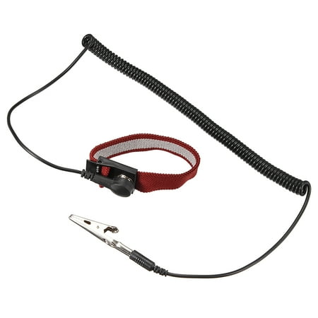 

Anti Static Wrist Straps ESD Components Stainless Steel Magnetic Tray Grounding Wire Alligator Clip Red Black 3 pcs