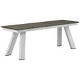thumbnail image 2 of Zia 54 Inch Outdoor Dining Bench, Gray Polyresin Top, White, 2 of 5