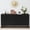 A-Black, variant on YOCWO Walnut Sideboards and Buffets, Wave Panel Buffet Storage Cabinet with 4 Doors and Adjustable Shelf for Kitchen Living Room Entryway