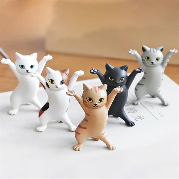 Anime Levantando Las Manos Gato Bailando Modelo Gato Adornos Gato Figuras Juguetes Para Habitación De Niños/Sala De Estudio 5 Uds Vogacara HA035886-00