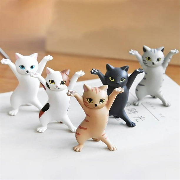 Adornos para gatos figuras de gatos resistentes de PVC juguetes que levantan las manos bailando para la sala de estudio para niños ANGGREK Otros