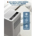 thumbnail image 5 of Acekid Portable Air Conditioner Quiet 3-in-1 Cooling Unit For Rooms Up To 450 Sq.Ft Includes Dehumidifier Fan Modes Remote Control Sleep Mode For Bedrooms 10000 BTU, 5 of 7